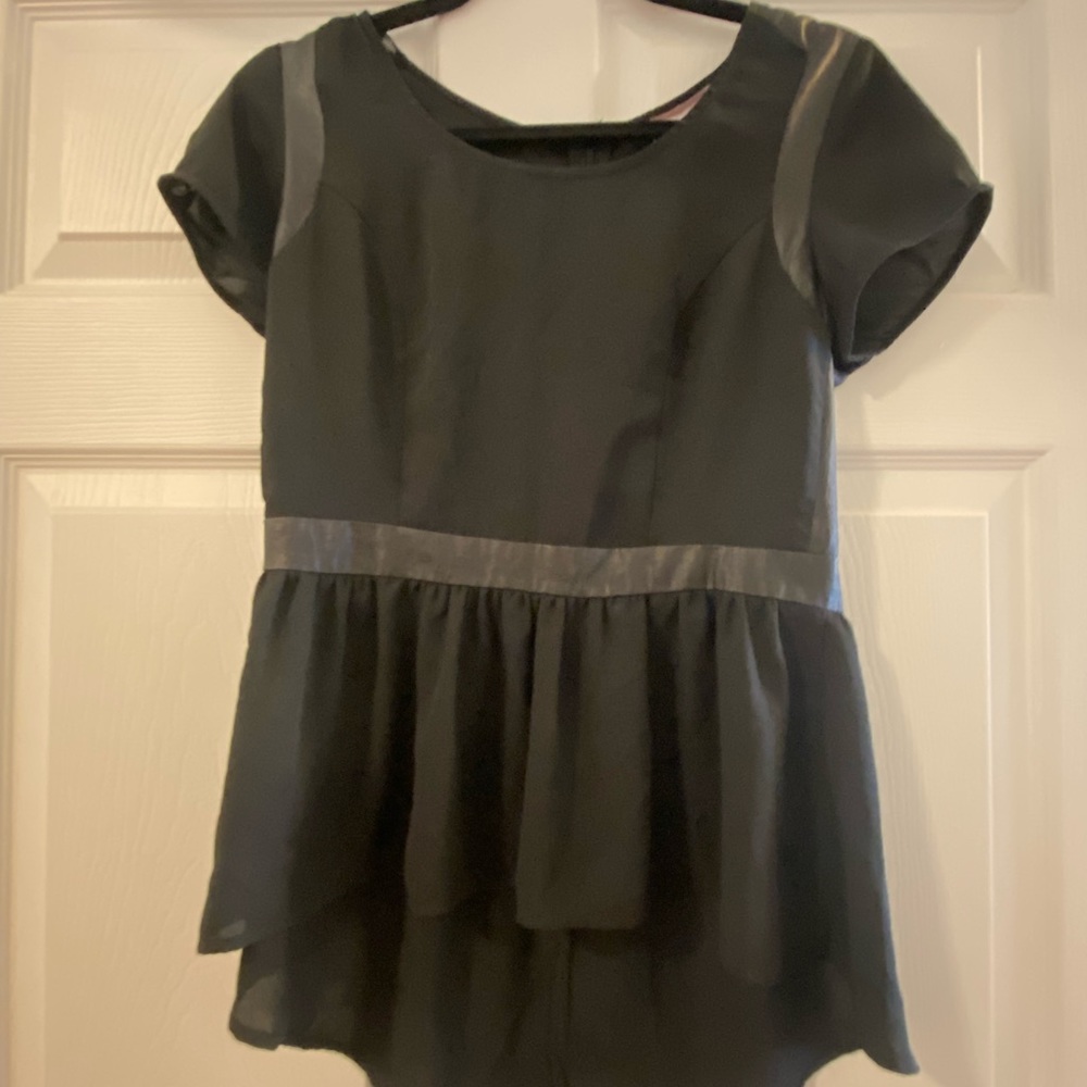 Black peplum blouse